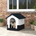 Load image into Gallery viewer, Dog Kennel for Outside, Plastic Dog House, Water-Resistant Pet Shelter with Windows, for Garden Patio, Miniature and Small Dogs, 80 x 69 x 76cm - Grey