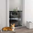 Load image into Gallery viewer, Pressure Fit Dog Stair Gate No Drilling Safety Gate Auto Close for Doorways, Hallways, 74-87cm Adjustable, 94cm Tall, Black