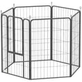 Load image into Gallery viewer, 6 Panels Dog Playpen, 27"W x 39.5"H Heavy Duty Pet Fence with Door & Strap for Indoor Outdoor Backyard Garden, Portable & Foldable Puppy Pet Pen for Large Dogs