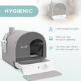 Load image into Gallery viewer, PawHut Cat Litter Box with Lid, Covered Litter Box for Indoor Cats with Tray, Scoop, Filter, 17" x 17" x 18.5", Light Gray