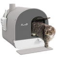 Load image into Gallery viewer, PawHut Cat Litter Box with Lid, Covered Litter Box for Indoor Cats with Tray, Scoop, Filter, 17" x 17" x 18.5", Light Gray