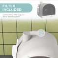 Load image into Gallery viewer, PawHut Cat Litter Box with Lid, Covered Litter Box for Indoor Cats with Tray, Scoop, Filter, 17" x 17" x 18.5", Light Gray