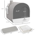 Load image into Gallery viewer, PawHut Cat Litter Box with Lid, Covered Litter Box for Indoor Cats with Tray, Scoop, Filter, 17" x 17" x 18.5", Light Gray