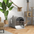 Load image into Gallery viewer, PawHut Cat Litter Box with Lid, Covered Litter Box for Indoor Cats with Tray, Scoop, Filter, 17" x 17" x 18.5", Light Gray