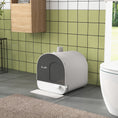 Load image into Gallery viewer, PawHut Cat Litter Box with Lid, Covered Litter Box for Indoor Cats with Tray, Scoop, Filter, 17" x 17" x 18.5", Light Gray