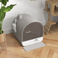 Load image into Gallery viewer, PawHut Cat Litter Box with Lid, Covered Litter Box for Indoor Cats with Tray, Scoop, Filter, 17" x 17" x 18.5", Light Gray