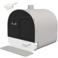Gallery viewerに画像を読み込む, Large Cat Litter Box with Lid, Enclosed Kitty Litter Box with Slide-out Tray, Scoop, Filter, Light Grey