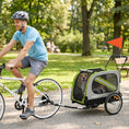 Load image into Gallery viewer, Dog Bike Trailer, 2-in-1 Dog Wagon Pet Stroller for Travel with Universal Wheel Reflectors Flag, for Small and Medium Pets, Green
