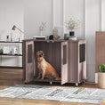 Load image into Gallery viewer, Dog Crate Furniture End Table, Pet Kennel for Extra Large Dogs with Magnetic Door Indoor Animal Cage, Purple, 114 x 60 x 82 cm