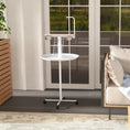 Load image into Gallery viewer, Bird Table, Bird Feeding Station with Wheels, Perches, Stainless Steel Feed Bowls, Round Tray for Indoor - White