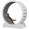 Load image into Gallery viewer, Cat Treadmill, Cat Exercise Wheel, 39.4 inch Kitten Running Wheel with Brake, Carpeted Runway for Exercise - White