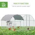 Load image into Gallery viewer, PawHut Large Chicken Coop Metal Chicken Run with Waterproof and Anti-UV Cover, Dome Shaped Walk in Fence Cage Hen House for Outdoor and Yard Farm Use, 1" Tube Diameter, 9.2' x 12.5' x 6.5'