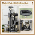 Load image into Gallery viewer, 177cm Cat Tree for Indoor Cats, Mult-level Kitten Climbing Tower, with Scratching Posts, Two Cat Houses, Perches, Toy Ball - Dark Grey