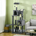 Load image into Gallery viewer, 177cm Cat Tree for Indoor Cats, Mult-level Kitten Climbing Tower, with Scratching Posts, Two Cat Houses, Perches, Toy Ball - Dark Grey