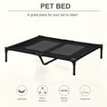 Load image into Gallery viewer, Large Raised Dog Bed Cat Elevated Lifted Cooling Portable Camping Basket Outdoor Indoor Mesh Pet Cot Metal Frame Black