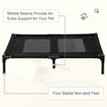 Load image into Gallery viewer, Large Raised Dog Bed Cat Elevated Lifted Cooling Portable Camping Basket Outdoor Indoor Mesh Pet Cot Metal Frame Black