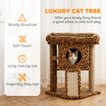 Charger l'image dans la visionneuse de la galerie, Cat Tree, Small Cat Tower with Perch, Scratching Post, Pet Condo, Toy Ball for Kitty, Indoor Use, Leopard Print