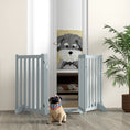 Load image into Gallery viewer, 31.5"H Foldable Dog Gate with Door, 3 Panels Freestanding Pet Gate Barriers Indoor with Support Feet, Puppy Fence for Small Medium Dogs, Grey