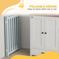 Load image into Gallery viewer, 31.5"H Foldable Dog Gate with Door, 3 Panels Freestanding Pet Gate Barriers Indoor with Support Feet, Puppy Fence for Small Medium Dogs, Grey