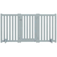 Load image into Gallery viewer, 31.5"H Foldable Dog Gate with Door, 3 Panels Freestanding Pet Gate Barriers Indoor with Support Feet, Puppy Fence for Small Medium Dogs, Grey