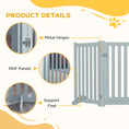Load image into Gallery viewer, 31.5"H Foldable Dog Gate with Door, 3 Panels Freestanding Pet Gate Barriers Indoor with Support Feet, Puppy Fence for Small Medium Dogs, Grey