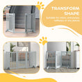 Load image into Gallery viewer, 31.5"H Foldable Dog Gate with Door, 3 Panels Freestanding Pet Gate Barriers Indoor with Support Feet, Puppy Fence for Small Medium Dogs, Grey