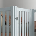 Load image into Gallery viewer, 31.5"H Foldable Dog Gate with Door, 3 Panels Freestanding Pet Gate Barriers Indoor with Support Feet, Puppy Fence for Small Medium Dogs, Grey