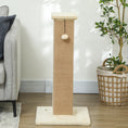 Load image into Gallery viewer, Cat Scratching Post for Indoor Cats, 81cm Cat Scratcher, Vertical Full Scratcher with Natural Jute Rope, Hanging Ball and Soft Plush, Beige
