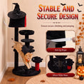 Load image into Gallery viewer, Gothic Cat Tree, 155cm Cat Tower for Indoor Kittens, Multi-Level Stable Kitten Activity Centre with Sisal Scratching Posts, Bed and Condo for Climbing, Playing, Relaxing, Black, Halloween
