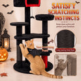 Load image into Gallery viewer, Gothic Cat Tree, 155cm Cat Tower for Indoor Kittens, Multi-Level Stable Kitten Activity Centre with Sisal Scratching Posts, Bed and Condo for Climbing, Playing, Relaxing, Black, Halloween
