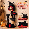 Load image into Gallery viewer, Gothic Cat Tree, 155cm Cat Tower for Indoor Kittens, Multi-Level Stable Kitten Activity Centre with Sisal Scratching Posts, Bed and Condo for Climbing, Playing, Relaxing, Black, Halloween
