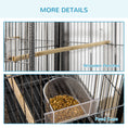 Load image into Gallery viewer, 65" Double Rolling Metal Bird Cage with Divider, Large Parrot Cage for Parakeet, Canaries, Lovebirds, Budgie, Finch, with Detachable Rolling Stand, Storage Shelf, Wood Perch & Food Container
