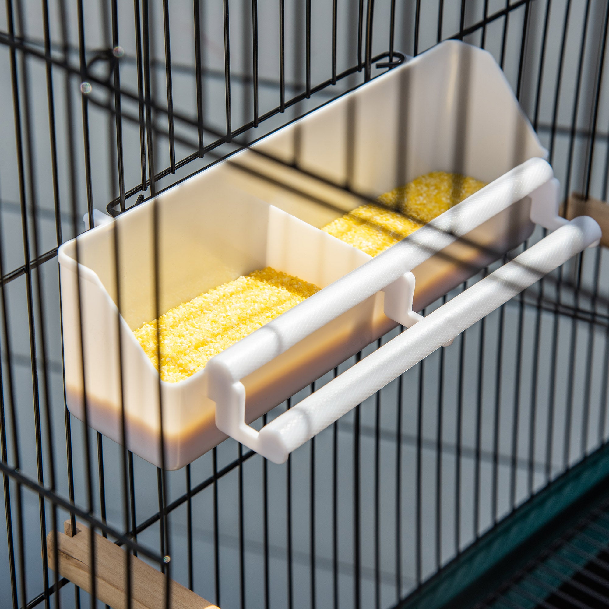 55.1" 2 In 1 Bird Cage Aviary Parakeet House for finches, budgies with Wheels, Slide-out Trays, Wood Perch, Food Containers, Green