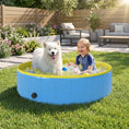 Load image into Gallery viewer, Foldable Dog Pool for Puppies and Ducks, Thickened PVC Dog Paddling Pool Bath Tub Hard Board, Anti-Slip Bottom and Hose Adapter for Easy Drainage, 120 x 30cm, Blue and Yellow
