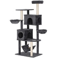 Load image into Gallery viewer, Cat Tree, 66 Inch Large Cat Tower with 2 Door Condos, 3 Big Hammocks, Plush Top Perch, Sisal Scratching Posts, Multi-level Kitty Tree for Indoor Kittens, Dark Grey
