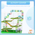 Load image into Gallery viewer, 5 Tier Hamster Cage, Gerbil Cage with Tube, Water Bottle, Exercise Wheel, Food Dish, 59L x 36W x 69H cm - Green
