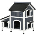 Load image into Gallery viewer, PawHut Outdoor Cat House with Weather-resistant Roof & Garden Bed, Outdoor Cat Shelter Enclosure with Multiple Entrances, Modern Cat Furniture Hideout, Cat Gifts, Gray
