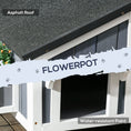 Load image into Gallery viewer, Wooden Outdoor Cat House with Flower Pot, Windows, Multiple Entrances, Water-Resistant Roof - Grey
