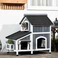 Load image into Gallery viewer, PawHut Outdoor Cat House with Weather-resistant Roof & Garden Bed, Outdoor Cat Shelter Enclosure with Multiple Entrances, Modern Cat Furniture Hideout, Cat Gifts, Gray
