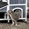 Load image into Gallery viewer, PawHut Outdoor Cat House with Weather-resistant Roof & Garden Bed, Outdoor Cat Shelter Enclosure with Multiple Entrances, Modern Cat Furniture Hideout, Cat Gifts, Gray
