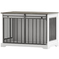 Load image into Gallery viewer, Dog Crate Furniture, 100 cm Wooden Dog Kennel Indoor Double Door with Sliding Barn Door, Decorative Pet Kennel End Side Table for Large Breeds, White
