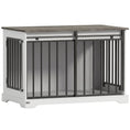Load image into Gallery viewer, Dog Crate Furniture, 100 cm Wooden Dog Kennel Indoor Double Door with Sliding Barn Door, Decorative Pet Kennel End Side Table for Large Breeds, White
