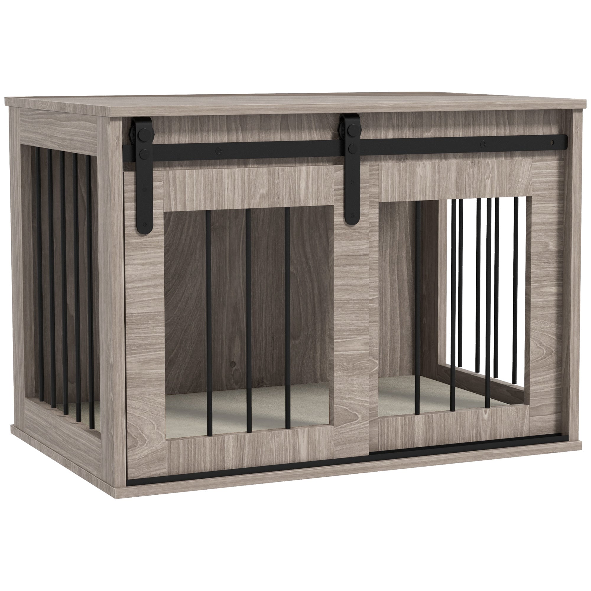 Dog Crate Furniture, Dog House Furniture Style for Medium Breeds, Pet Kennel with Removable Cushion for Indoor Use, 80 x 54 x 57cm, Brown