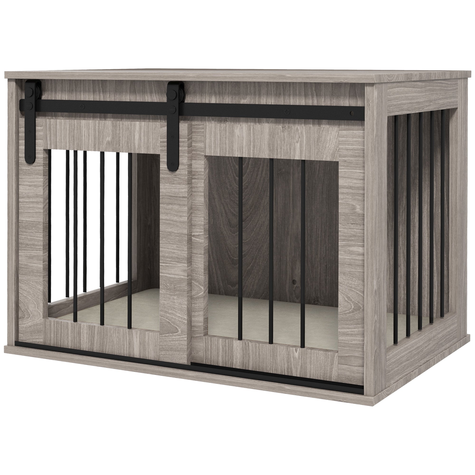 Dog Crate Furniture, Dog House Furniture Style for Medium Breeds, Pet Kennel with Removable Cushion for Indoor Use, 80 x 54 x 57cm, Brown