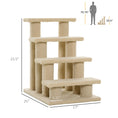 Load image into Gallery viewer, 4-Step Multi-Level Carpeted Cat Scratching Post Pet Stairs, Cream White
