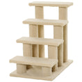 Load image into Gallery viewer, 4-Step Multi-Level Carpeted Cat Scratching Post Pet Stairs, Cream White
