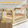 Load image into Gallery viewer, Wooden Hamster Cage, 3 Tier Gerbil Cage with Detachable 32cm Deep Bottom, Hut, Seesaw, Exercise Wheel, Ramps, Natural Wood Finish
