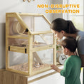 Load image into Gallery viewer, PawHut Wooden Hamster Cage, 3 Tier Small Animal Cage with Detachable 12.6" Deep Bottom, Hut, Seesaw, Exercise Wheel, Ramps, Hamster Habitat for Dwarf, Gerbil, 24" x 16" x 29.5"

