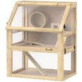 Load image into Gallery viewer, PawHut Wooden Hamster Cage, 3 Tier Small Animal Cage with Detachable 12.6" Deep Bottom, Hut, Seesaw, Exercise Wheel, Ramps, Hamster Habitat for Dwarf, Gerbil, 24" x 16" x 29.5"
