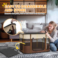 Load image into Gallery viewer, Dog Pen, Pet Playpen, Portable Foldable Dog Cat Playpen Soft Pet Cage with Storage Bag for Puppies, Rabbits, Kittens, Guinea Pigs, 84 x 64 x 53cm - Brown
